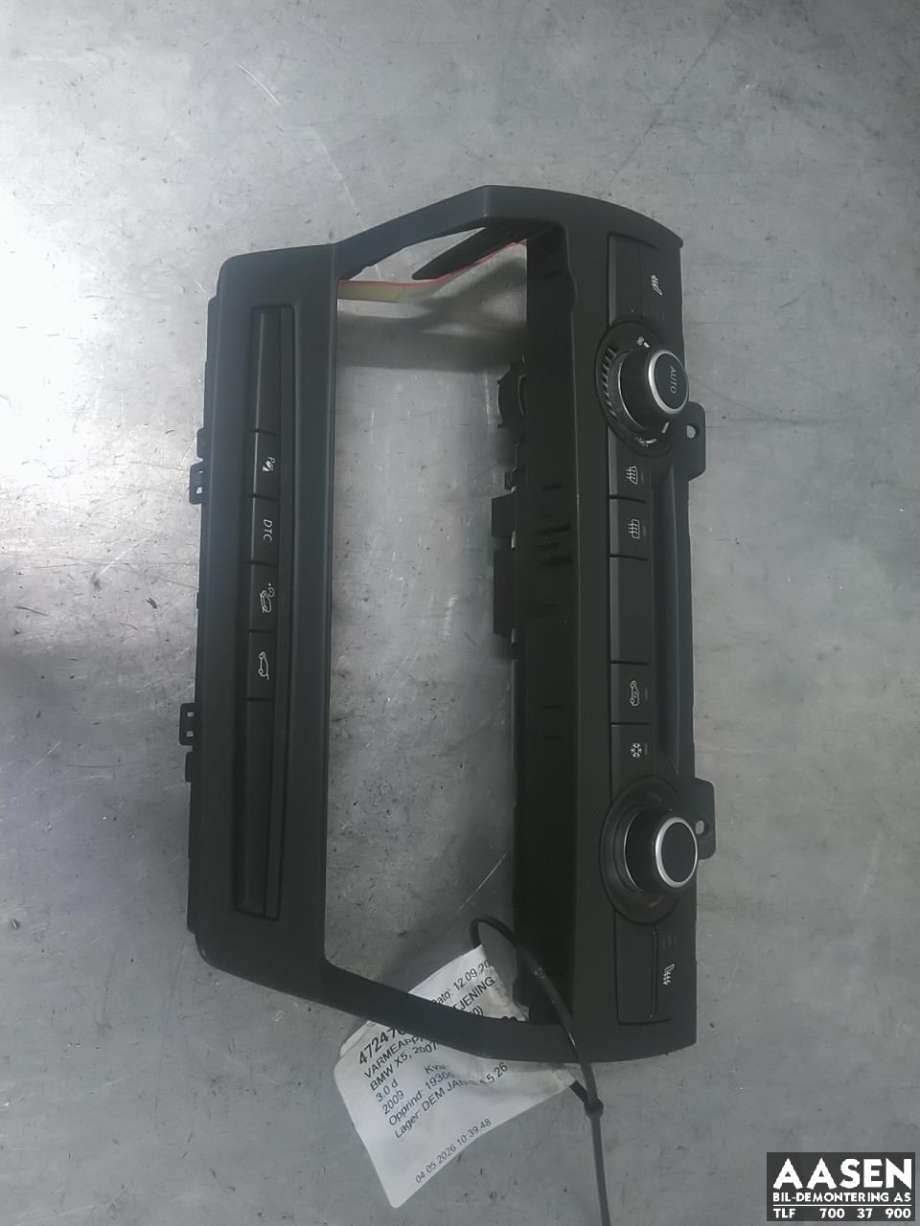 Varmeapparat betjening til BMW X5, 2007-2013 (E70) (E70) 