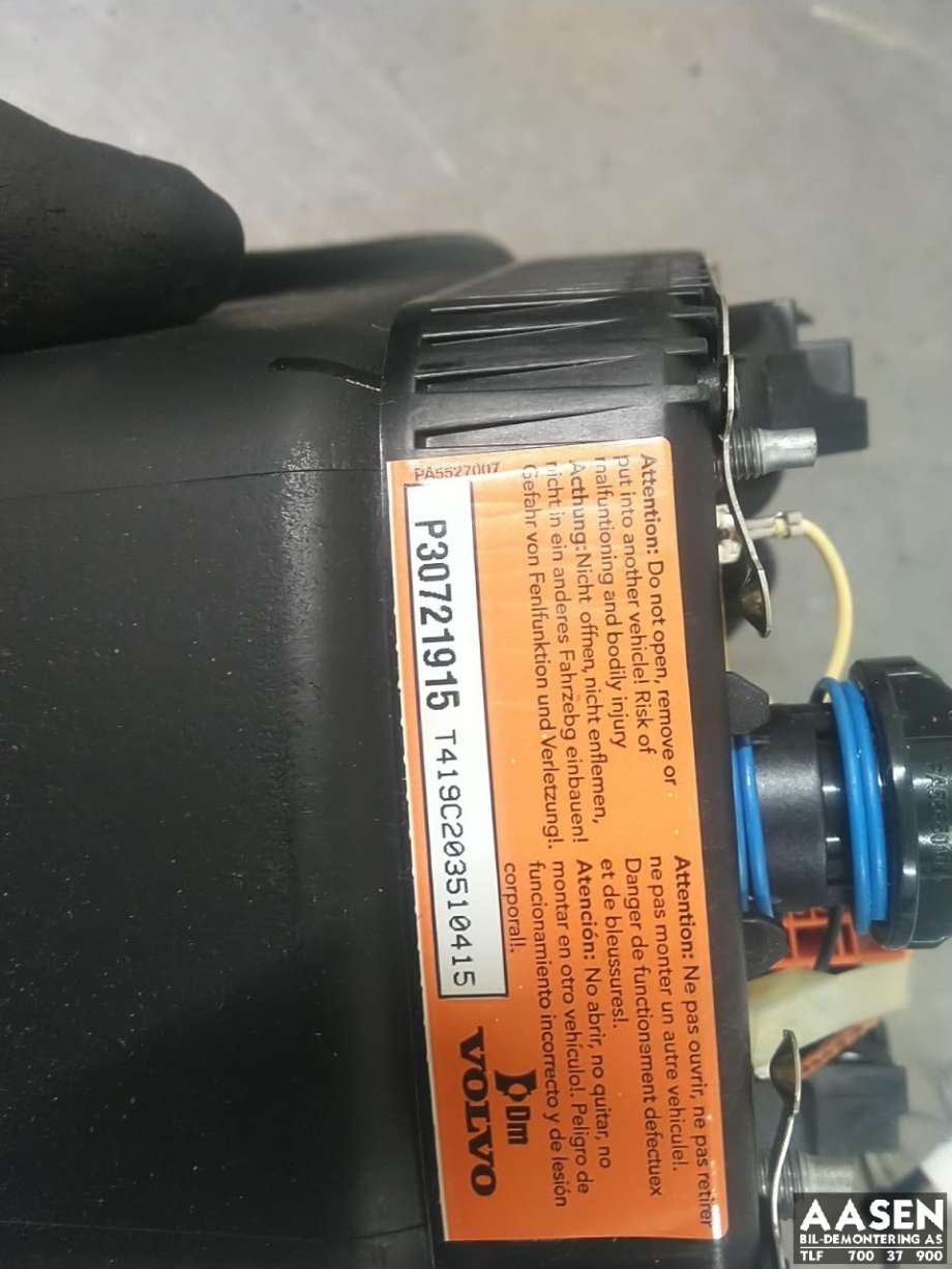 Airbag rattpute til Volvo V70 2007-2013 (Type III, Fase 1)