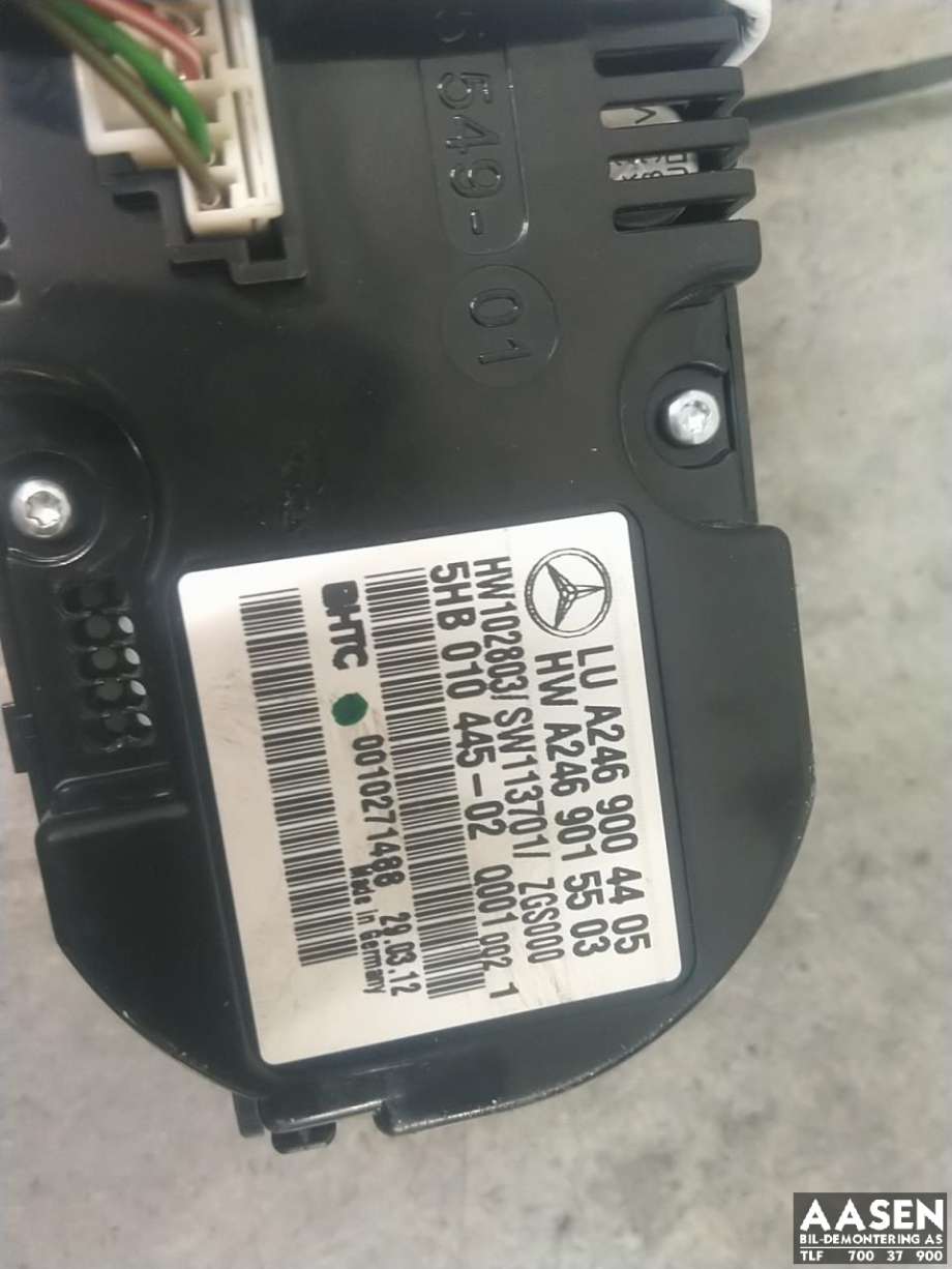 Varmeapparat betjening til Mercedes B-Klasse 2011-2018 (W246) (W246) (A 246 900 44 05|A 246 900 17 08|)