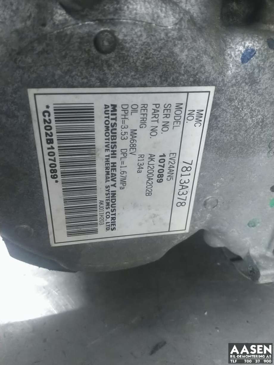 Aircondition kompressor hybrid til Mitsubishi Outlander 2012-2015 (Type III, Fase 1) (7813A483|)