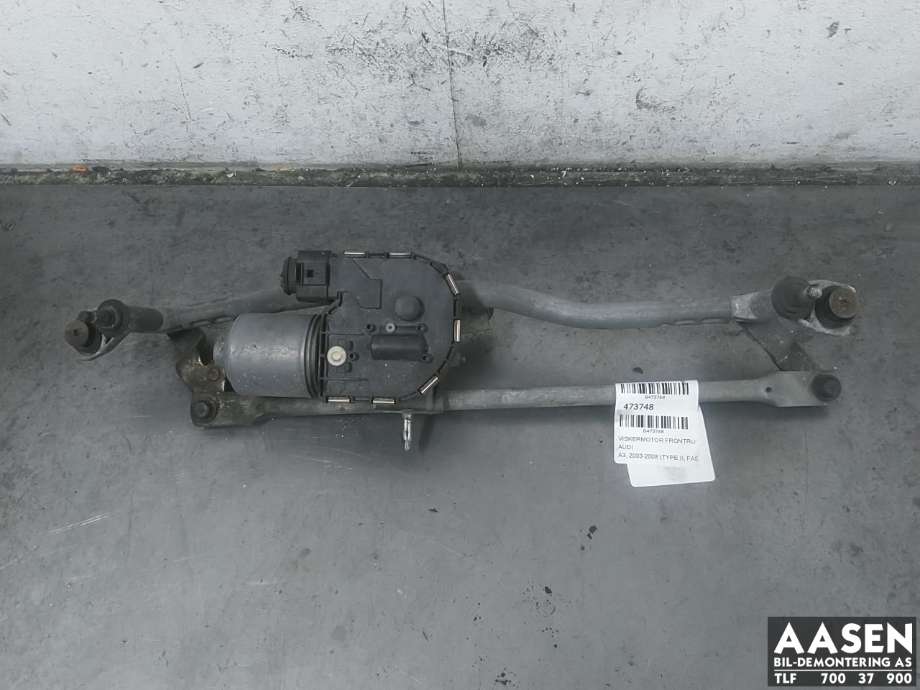 Viskermotor frontrute komplett m/overføring til Audi A3 2003-2008 (Type II, Fase 1) (8P1 955 023 N|8P1 955 023 Q|)