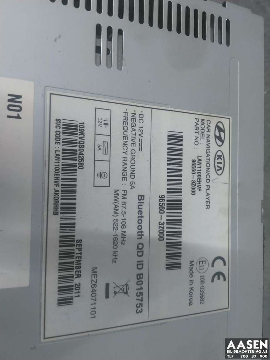 Bilstereo til Hyundai i40 2012-2017  (96560-3Z000|)