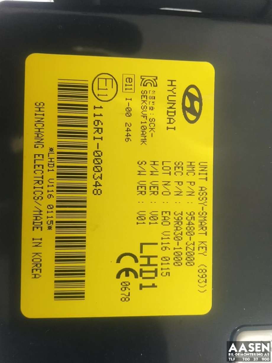 Styreenhet nøkkelfri/keyless til Hyundai i40 2012-2017 (95480 3Z000|)