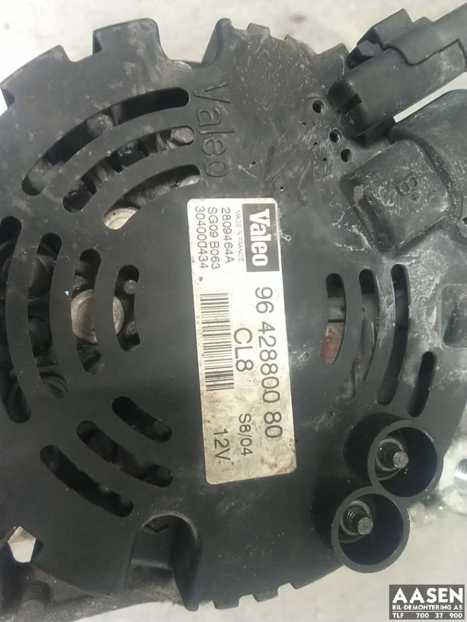 Dynamo diesel til Peugeot Partner 2002-2008 (Type I, Fase 2)  (VALEO|96 428800 80|2809464A|5705 AZ)