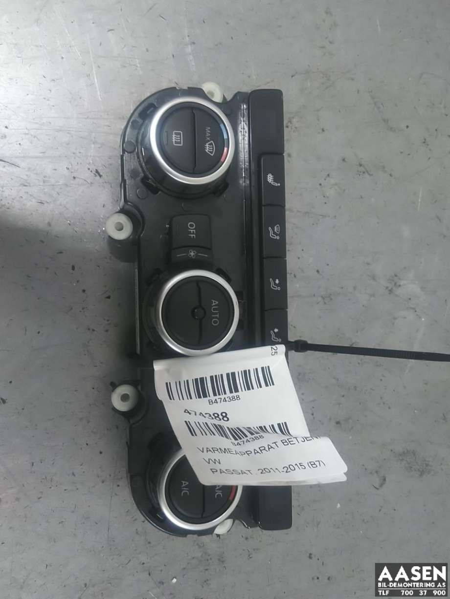 Varmeapparat betjening til VW Passat, 2011-2015 (B7) (B7) (3AA 907 044 BB)