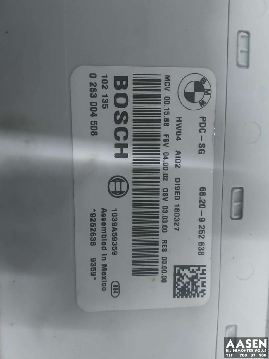 Styreenhet parkering til BMW 3-Serie 2005-2011 (E90/E91/E92/E93) (E90/E91/E92/E93) (66 20 9 252 638|)