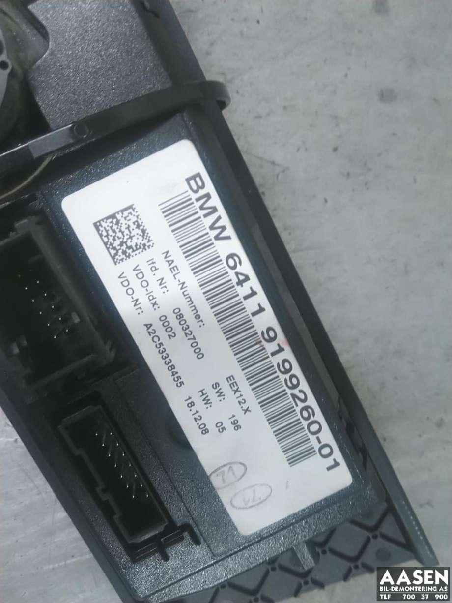 Varmeapparat betjening til BMW 3-Serie 2005-2011 (E90/E91/E92/E93) (E90/E91/E92/E93) (64 11 9 199 260|)