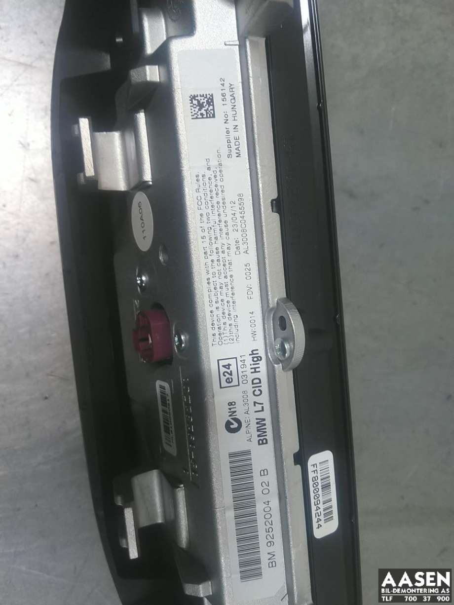 Bilstereo navigasjon skjerm til BMW 3-Serie 2012-2018 (F30/F31/F34) (F30/F31/F34) (65 50 9 292 248|)