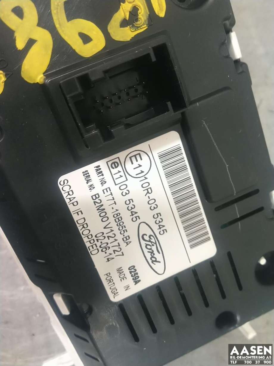 Bilstereo navigasjon skjerm til Ford Fiesta 2013-2017 (Type VI, Fase 2)  (2017880|ET7T-18B955-BD|)