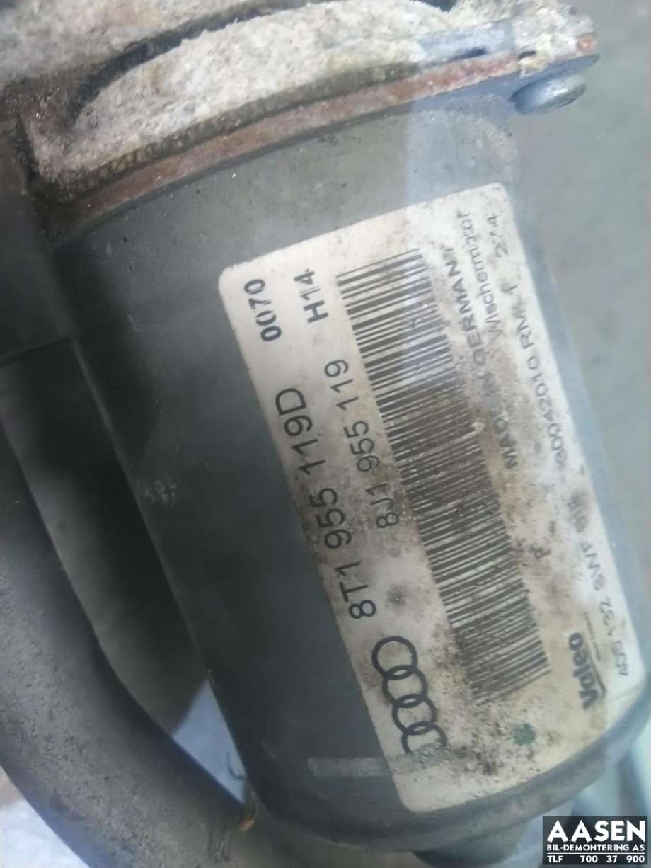 Viskermotor frontrute komplett m/overføring til Audi A5 2007-2016 (Type I) (8T1 955 023 E|)