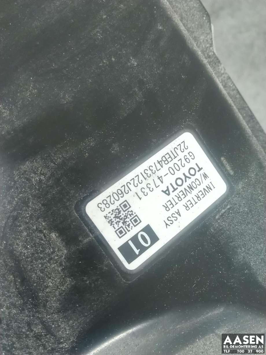 Inverter hybrid til Toyota Corolla 2019-->>  (G920049136|G9200-47331|)