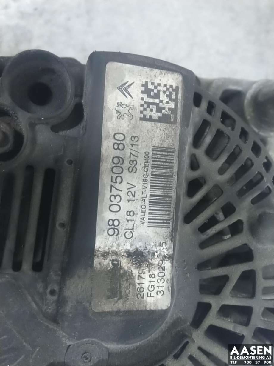 Dynamo diesel til Toyota Proace 2013-2016 (Type I)  (VALEO|98 037509 80|96 780 494 80|5702 J4)
