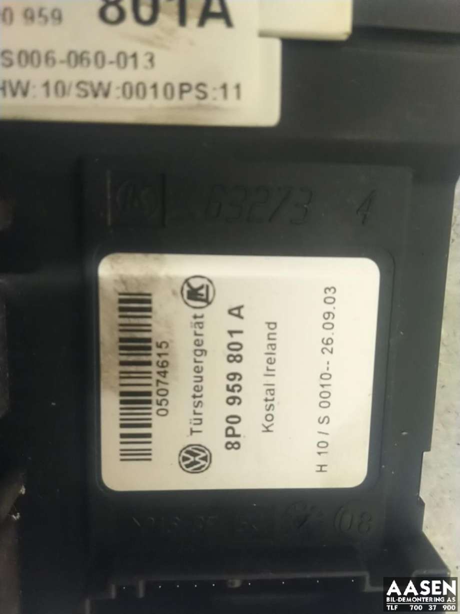 Ruteheis, kun motor, venstre foran til Audi A3 2003-2008 (Type II, Fase 1) (8P0 959 801 L|)