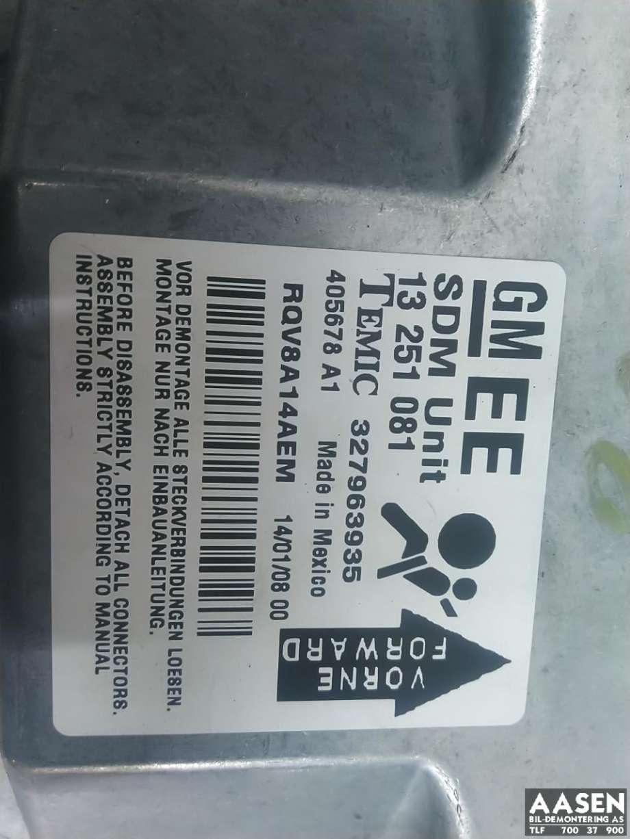 Airbag elektronikk til Opel Astra H 2004-2009  