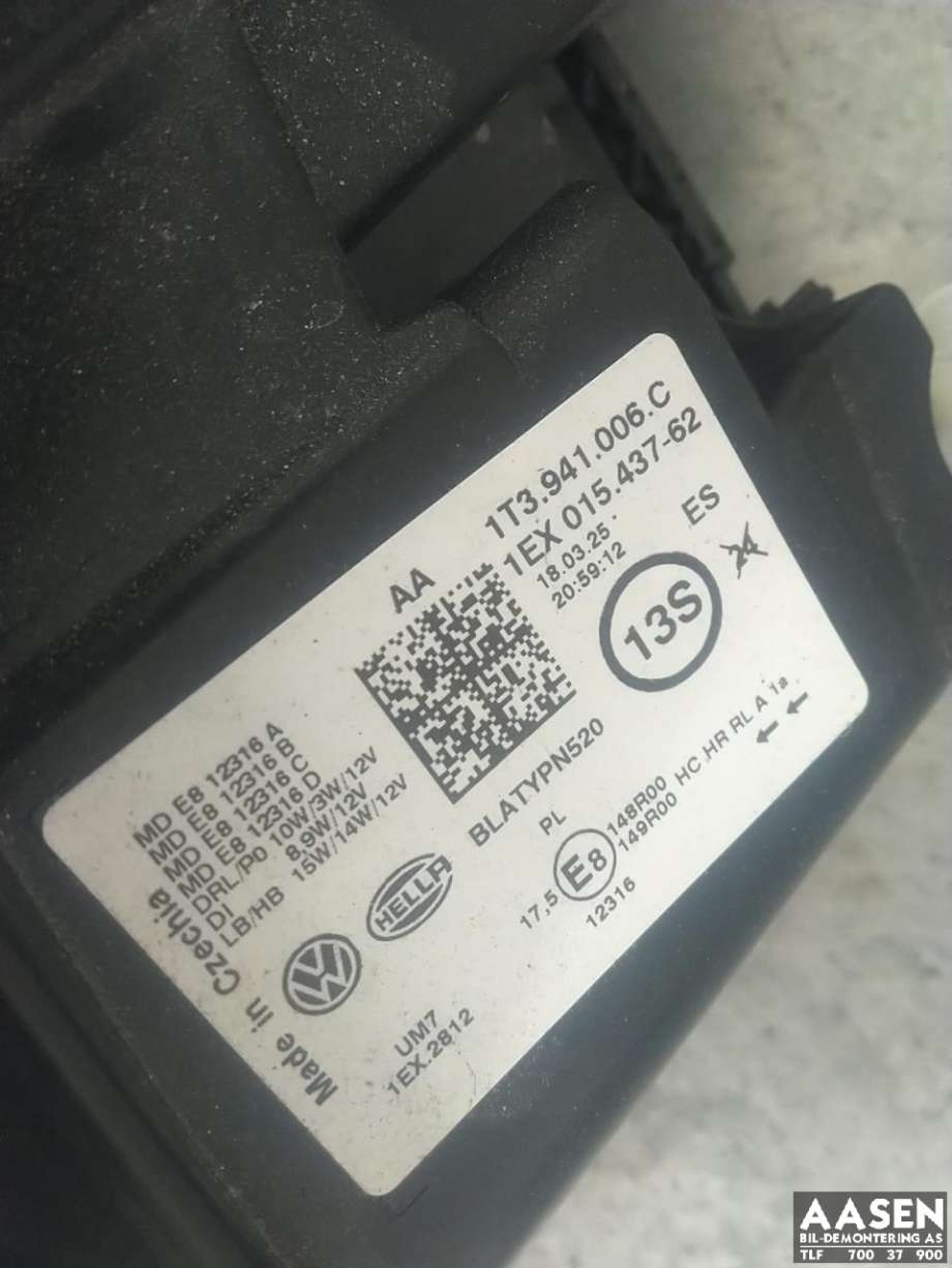 Frontlykt høyre full-LED til VW ID.BUZZ 2022-->> (1T3 941 030 A|)
