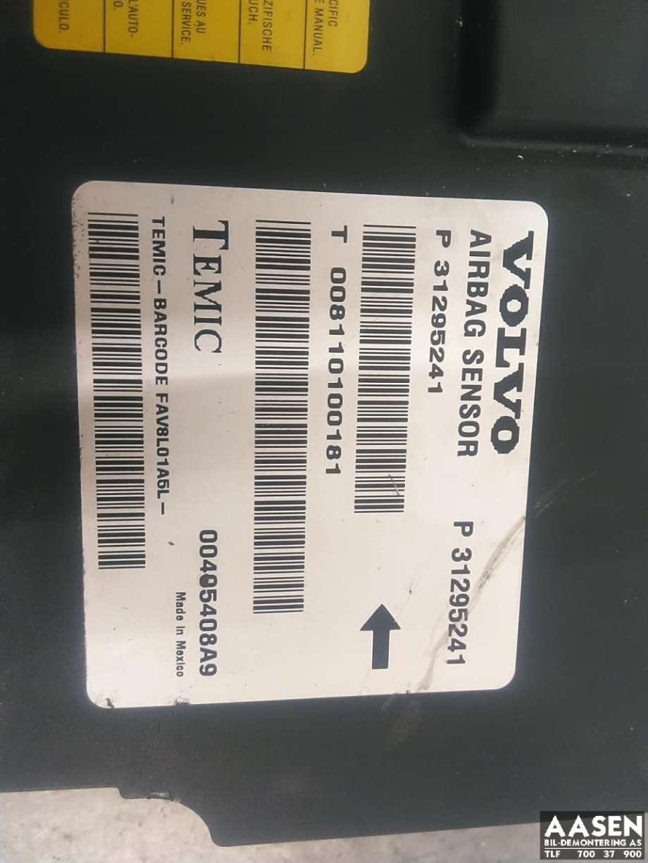 Airbag elektronikk til Volvo XC60 2008-2013 (Type I, Fase 1)  