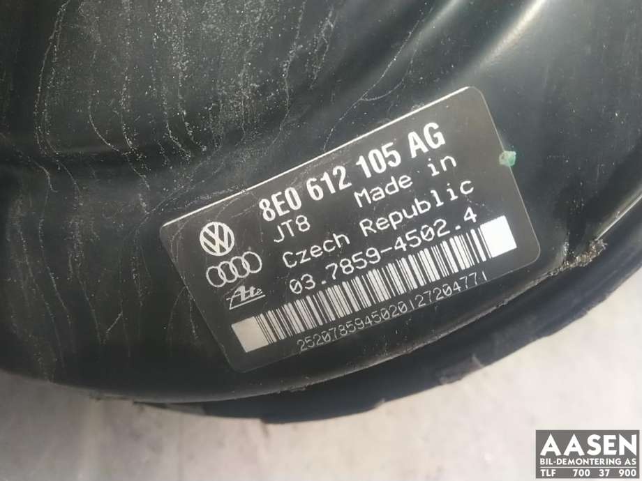 Bremsekraft-forsterker til Audi A4 2004-2008 (Type III) (B7) (B7) (8E0 612 107 F|)