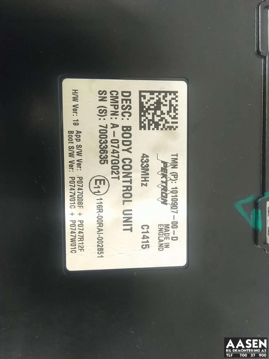 Styreenhet comfort (BCM) til Tesla Model S 2013-2016 (Fase 1)  (1010907-00-D|)
