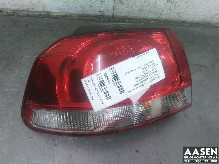 Baklykt venstre ytre til VW Golf VI 2008-2012 (5K0 945 095 N|5K0 945 095 E|)