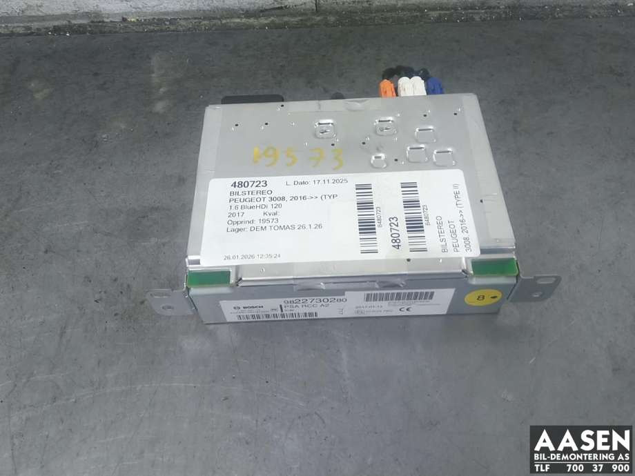 Bilstereo til Peugeot 3008, 2016-->> (Type II)  