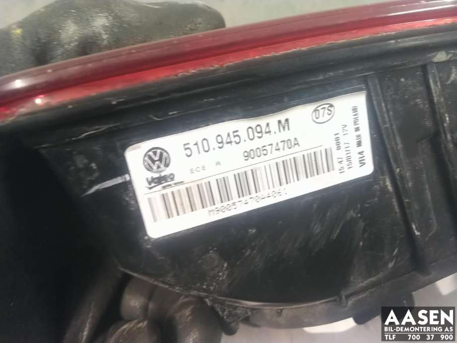 Baklykt høyre indre til VW Golf Sportsvan 2014-2018  (510 945 094 M|)