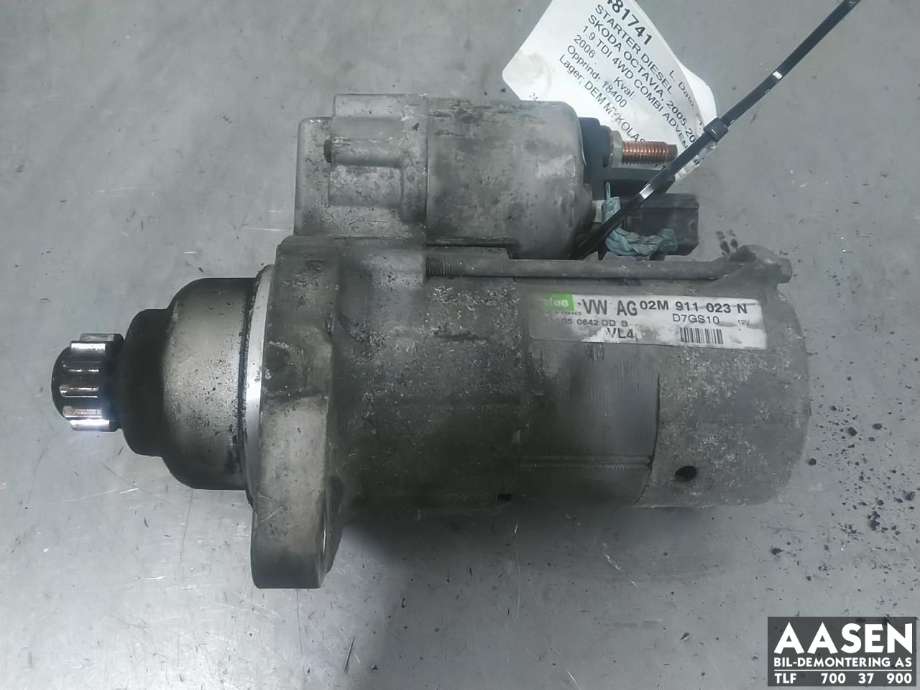 Starter diesel til Škoda Octavia 2005-2008 (Type II, Fase 1) (02M 911 024 N|02M 911 024 NX|)