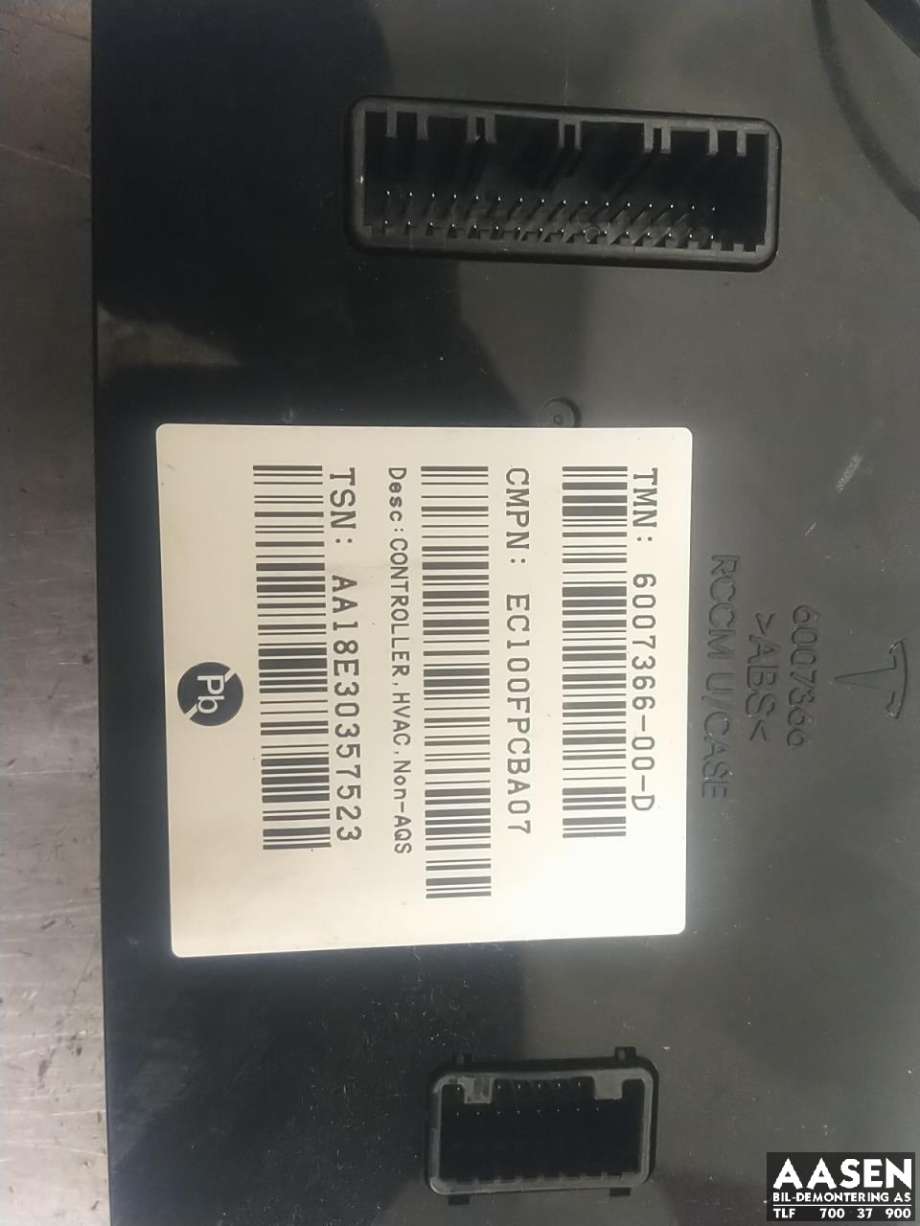 Styreenhet klima/aircondition til Tesla Model S 2016-2021 (Fase 2)  (6007366-00-D|)
