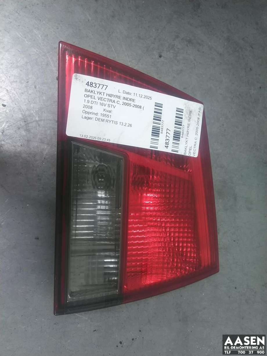 Baklykt høyre indre til Opel Vectra C 2005-2008 (Type II) (93177998|)