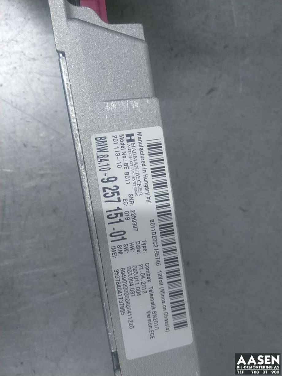 Styreenhet diverse til BMW 3-Serie 2012-2018 (F30/F31/F34) (F30/F31/F34)
