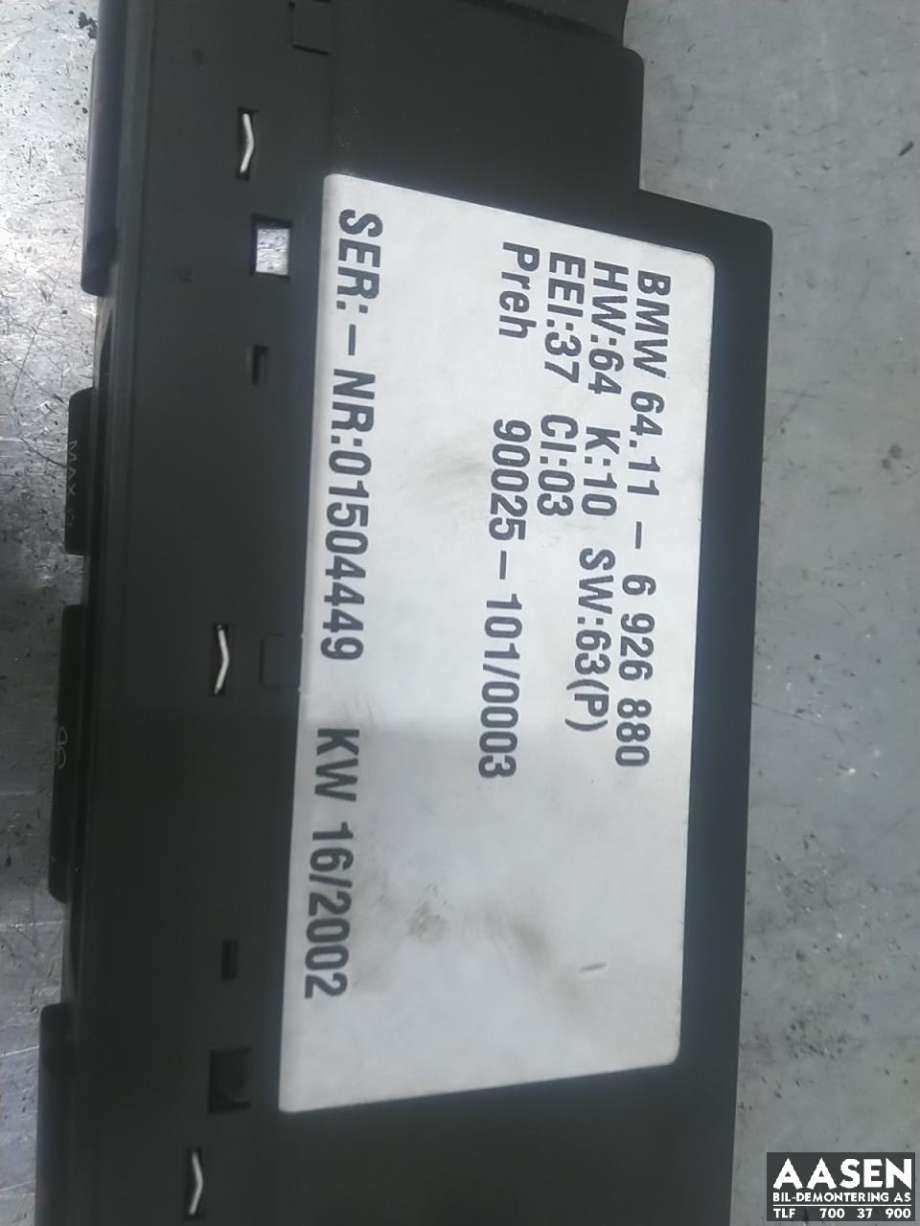 Varmeapparat betjening til BMW X5 2000-2006 (E53) (E53) 