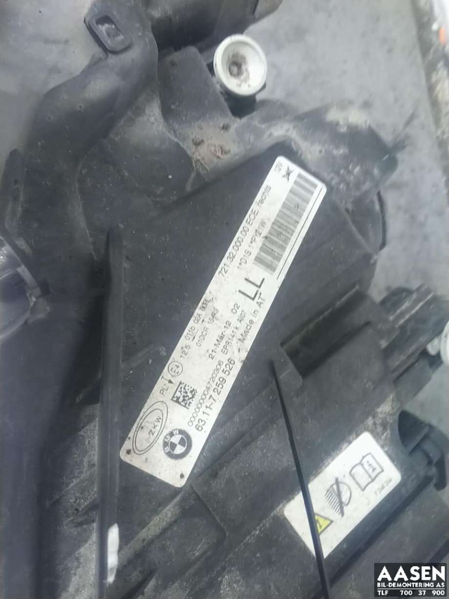 Frontlykt høyre xenon til BMW 3-Serie 2012-2018 (F30/F31/F34) (F30/F31/F34) (63 11 7 259 524|)