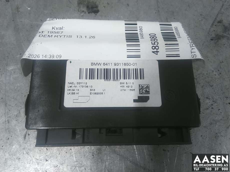 Styreenhet diverse til BMW 3-Serie 2012-2018 (F30/F31/F34) (F30/F31/F34)