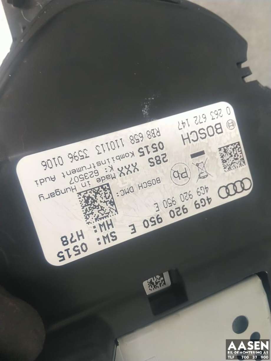 Instrumentpanel til Audi A6, Allroad 2012-2014 (Type III, Fase 1) (C7) (C7) (4G9 920 950 E|4G9 920 950 EX|)
