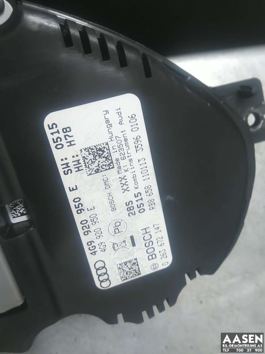 Instrumentpanel til Audi A6, Allroad 2012-2014 (Type III, Fase 1) (C7) (C7) (4G9 920 950 E|4G9 920 950 EX|)