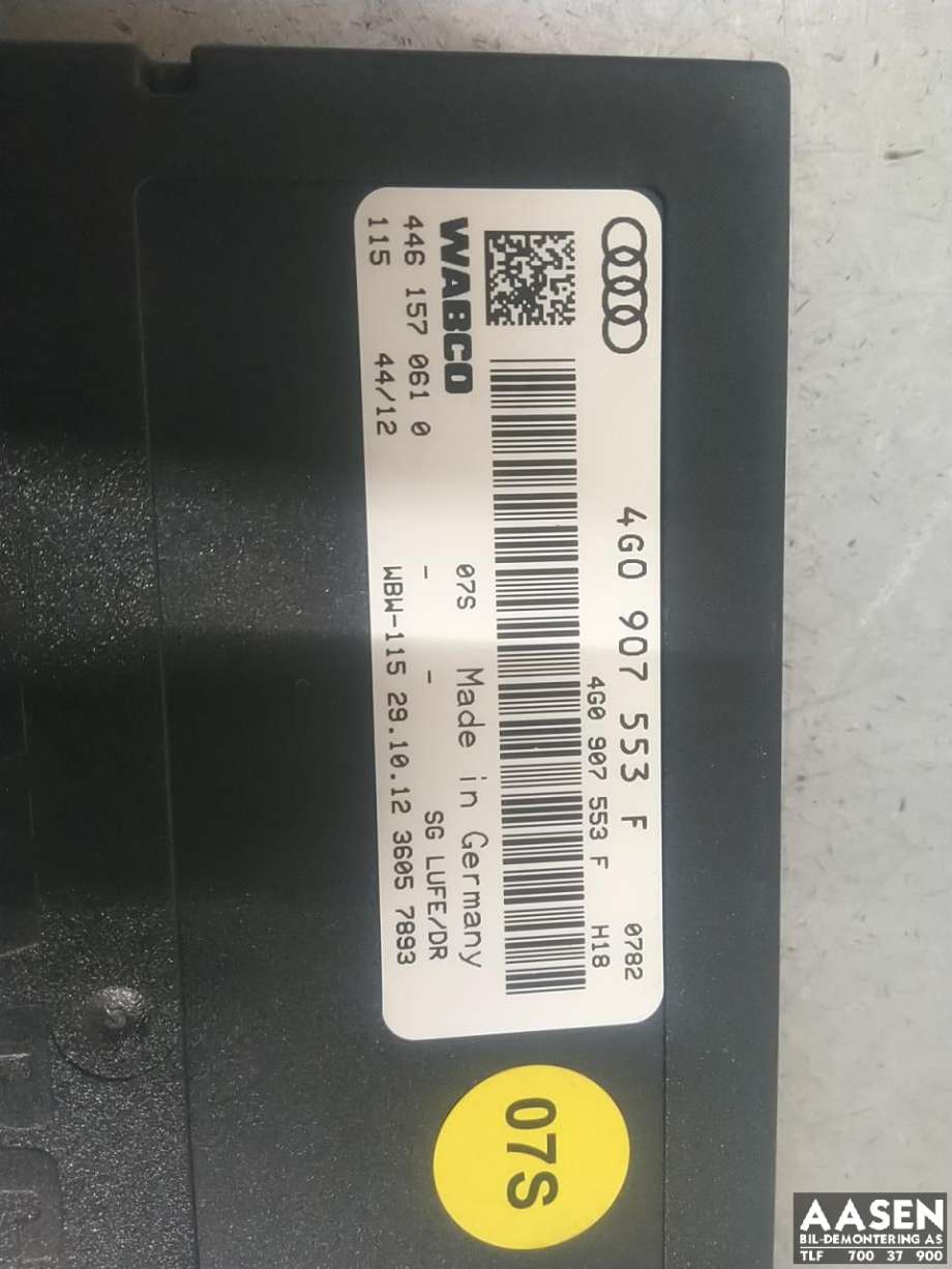 Styreenhet nivå/luftfjæring til Audi A6, Allroad 2012-2014 (Type III, Fase 1) (C7) (C7) (4G0 907 553 F|)