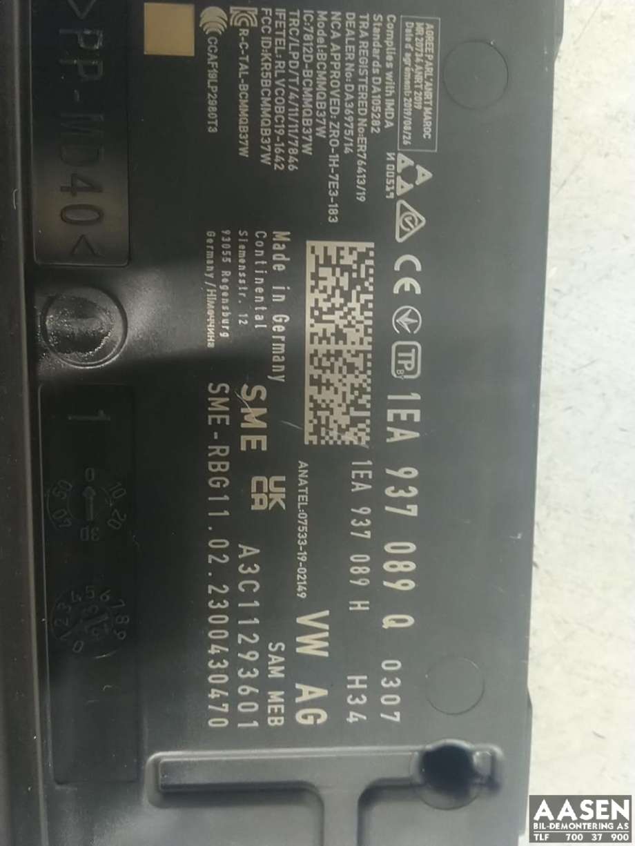 Styreenhet comfort (BCM) til VW ID.3 2020-->>  (1EA 937 089 Q|)