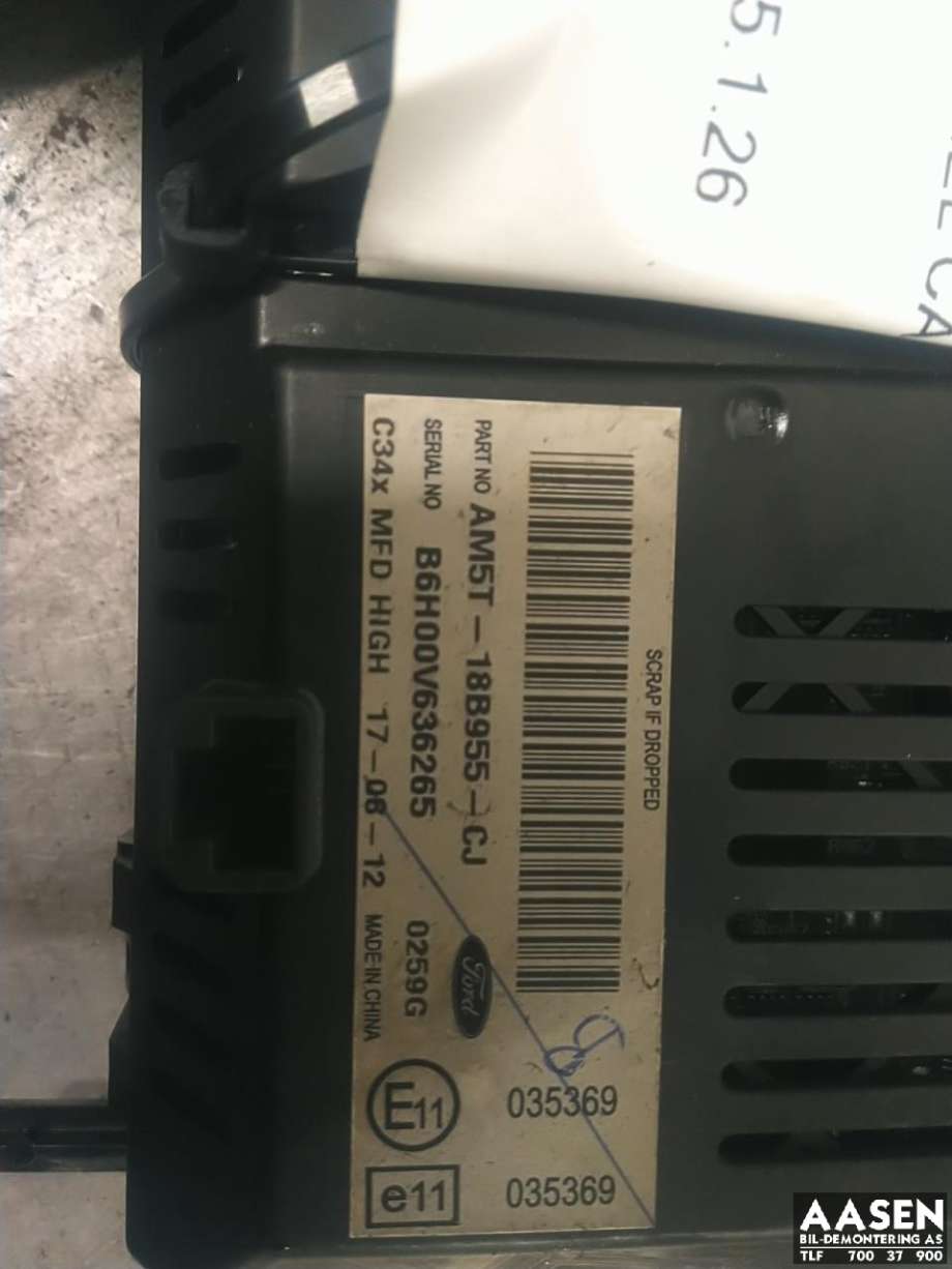Instrument kjørecomputer til Ford Ranger 2012-2015 (1864815|AM5T-18B955-CL|AM5T-18B955-CJ)