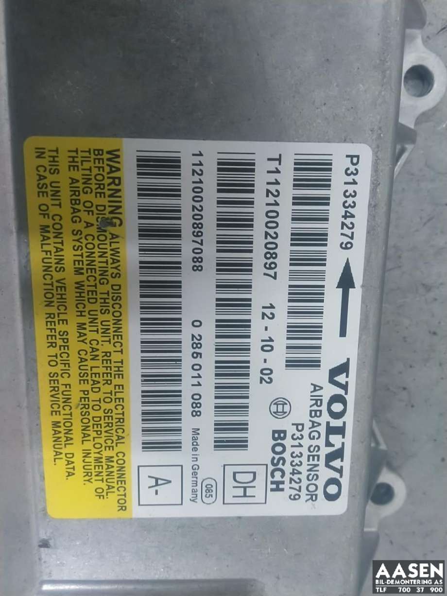 Airbag elektronikk til Volvo V60 2010-2013 (Type I, Fase 1)  