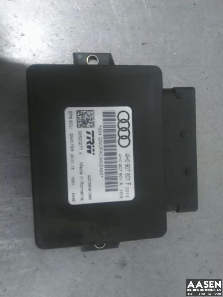 Styreenhet elektrisk parkbrems (EPB - Electric Parking Brake) til Audi A6, Allroad, 2012-2014 (Type III, Fase 1) (C7) (C7) (4H0 907 801 F)