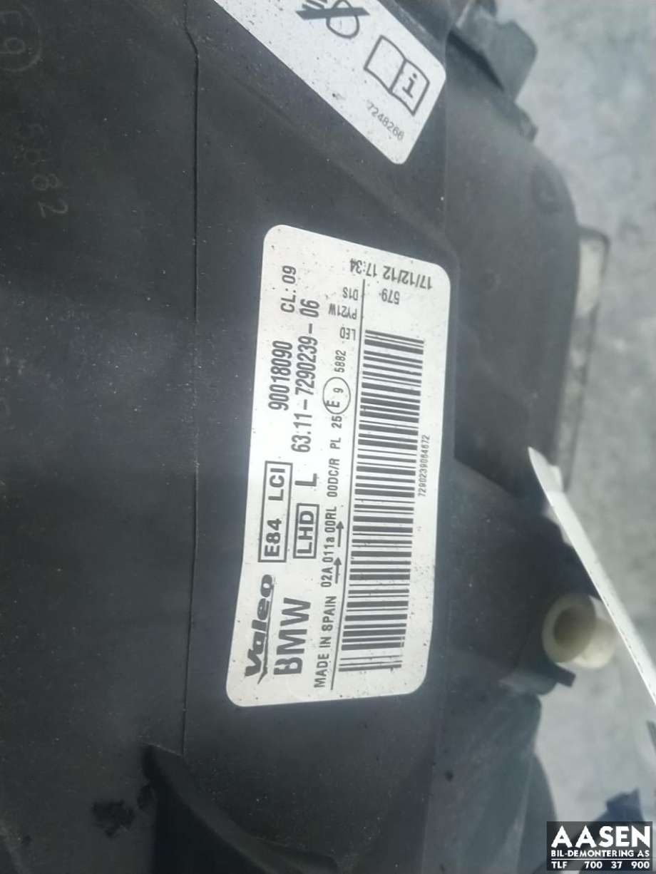 Frontlykt venstre xenon til BMW X1 2009-2015 (E84) (E84) (63 11 7 290 261|)