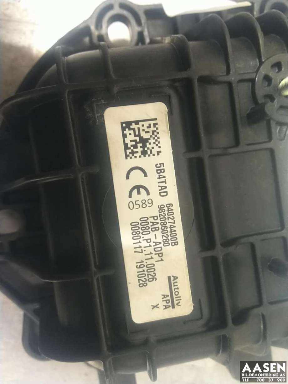 Airbag passasjer til Peugeot e-208 2019-->>  (98 208 602 80|)