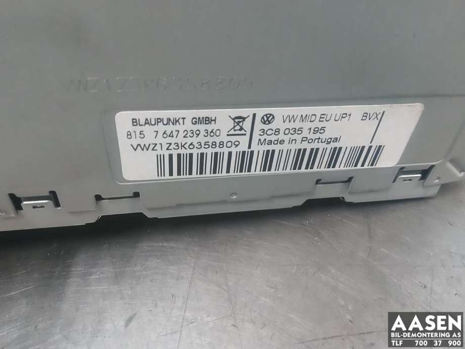 Bilstereo til VW CC 2008-2012 (PASSAT CC) (PASSAT CC) (3C8 057 195  X|)