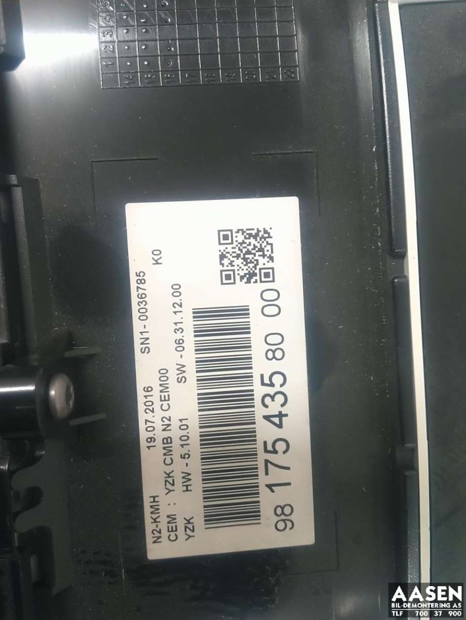 Instrumentpanel til Toyota Proace 2016-->> (Type II)