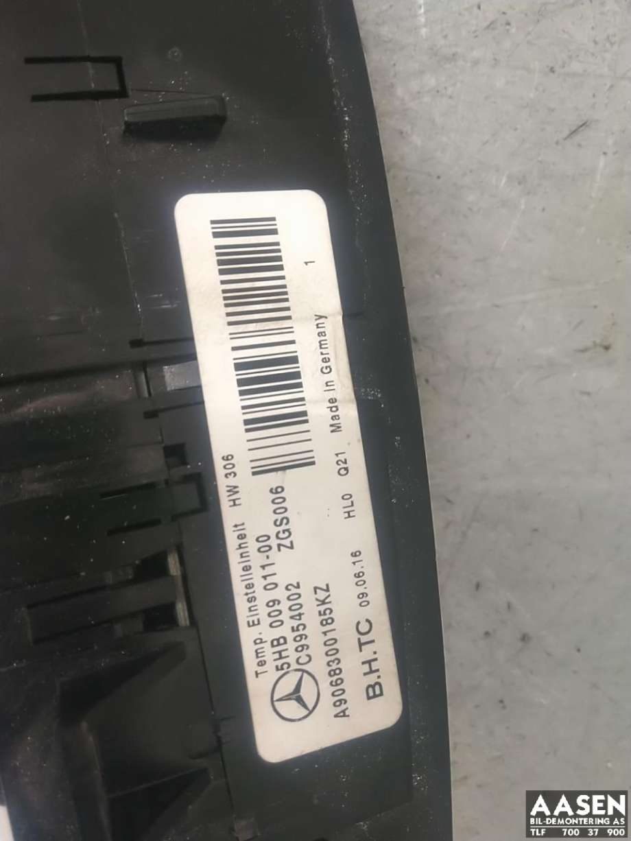 Varmeapparat betjening til Mercedes Sprinter 2013-2018 (Fase 2) (906) (906) (A 906 830 01 85|)