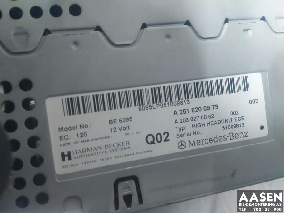 Bilstereo til Mercedes R-Klasse 2006-2013 (W251) (W251) 
