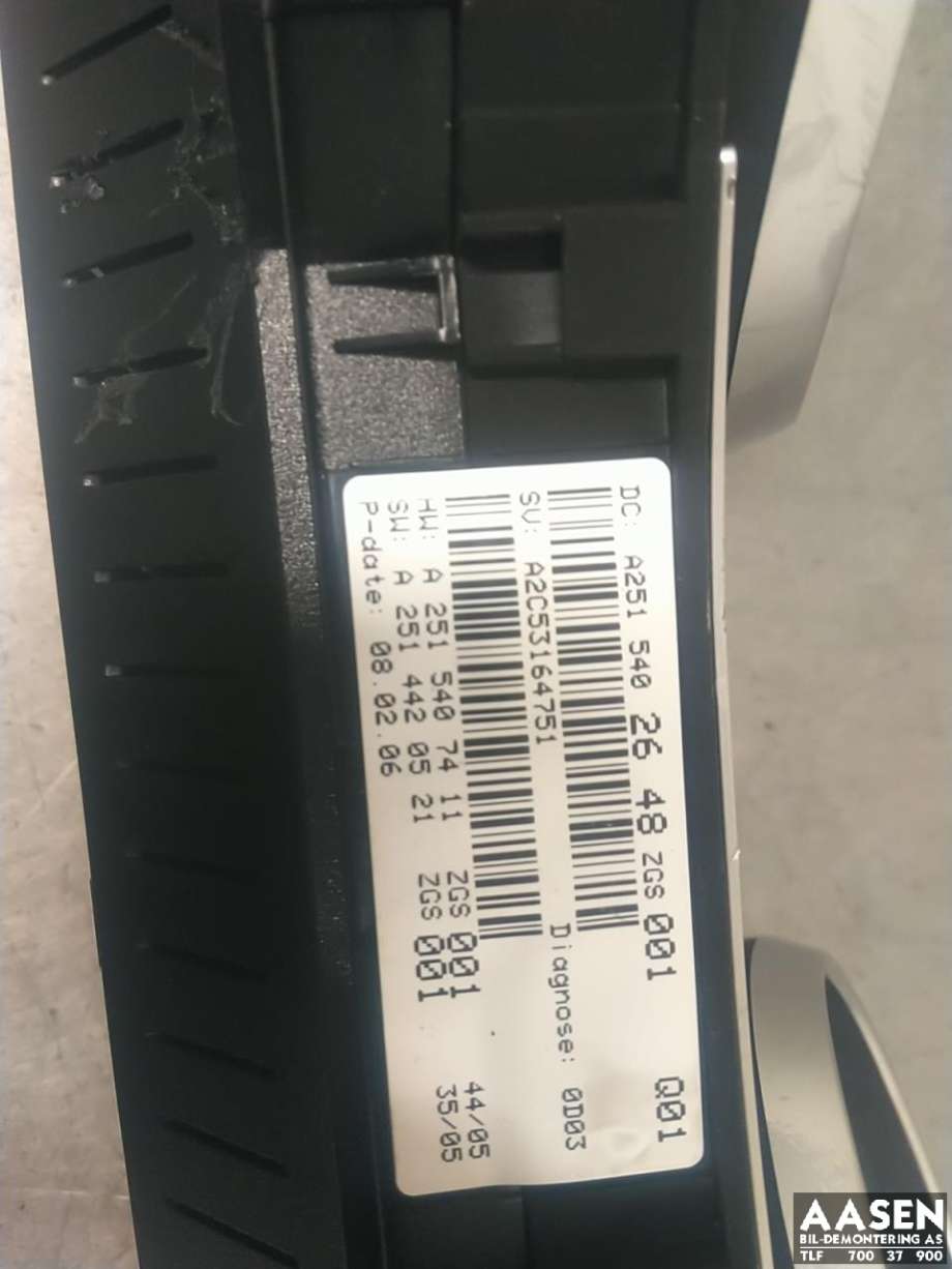 Instrumentpanel til Mercedes R-Klasse 2006-2013 (W251) (W251) 
