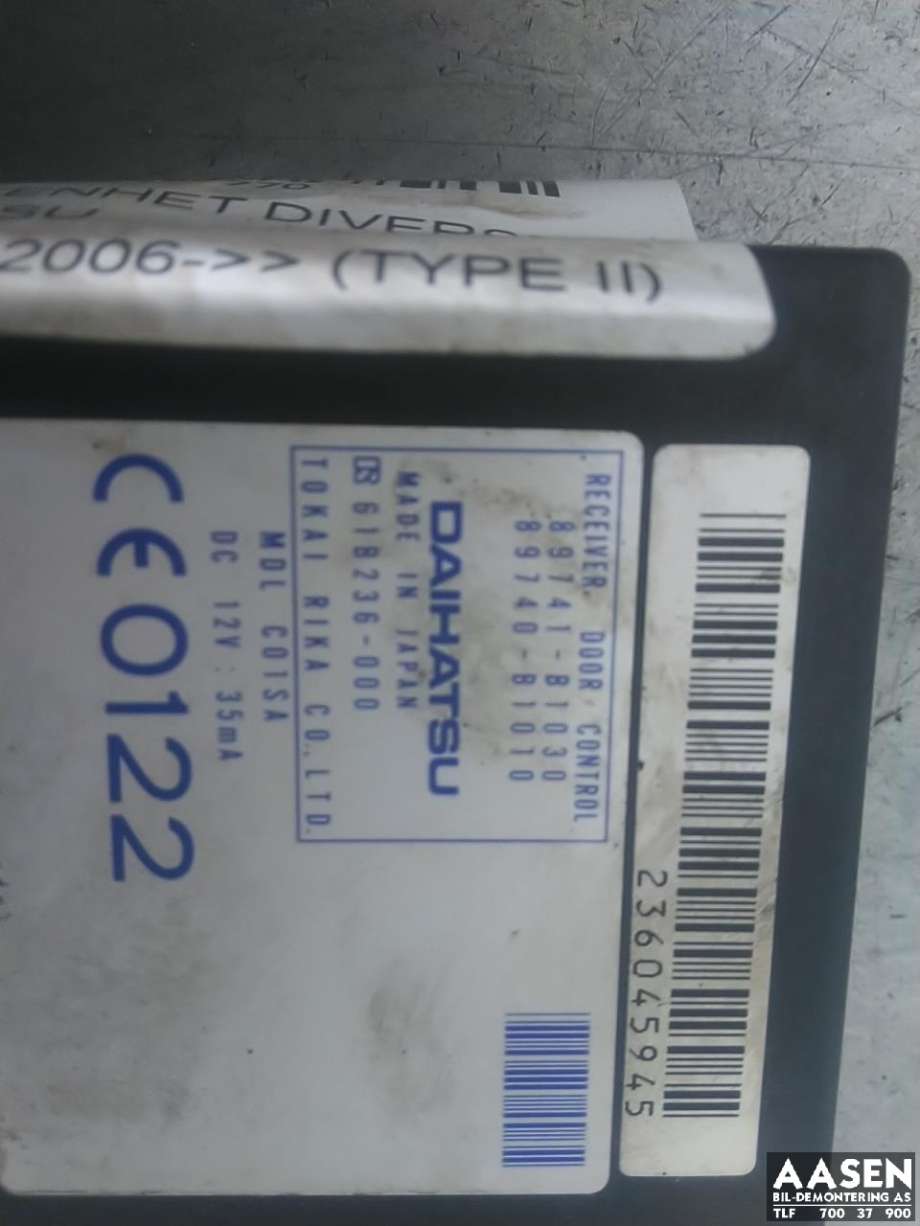 Styreenhet diverse til Daihatsu Terios 2006-->> (Type II)