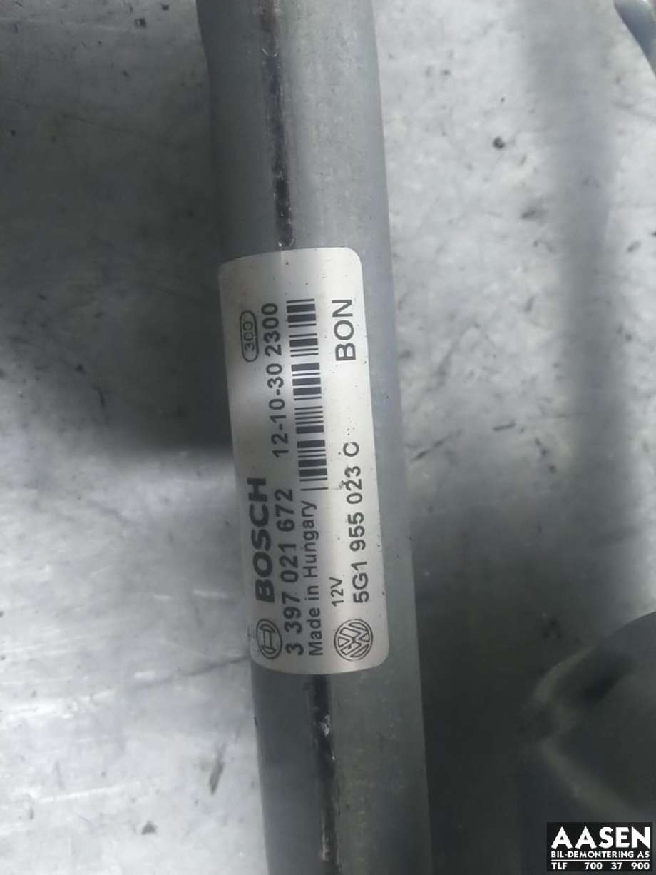 Viskermotor frontrute komplett m/overføring til VW Golf VII 2012-2017 (Fase 1) (5G1 955 023 C|5G1 955 023 D|)