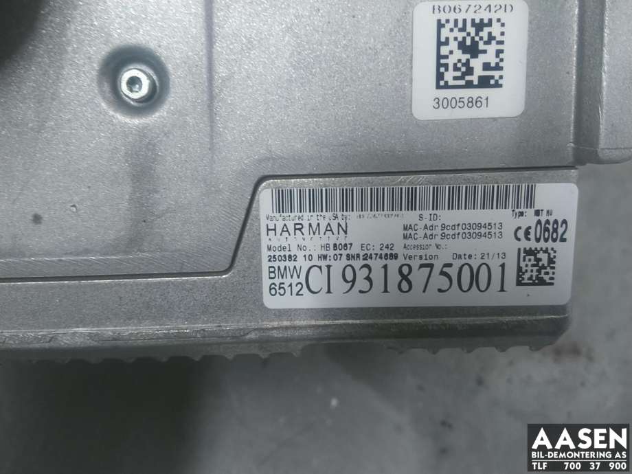 Bilstereo til BMW X3 2010-2017 (F25) (F25) 