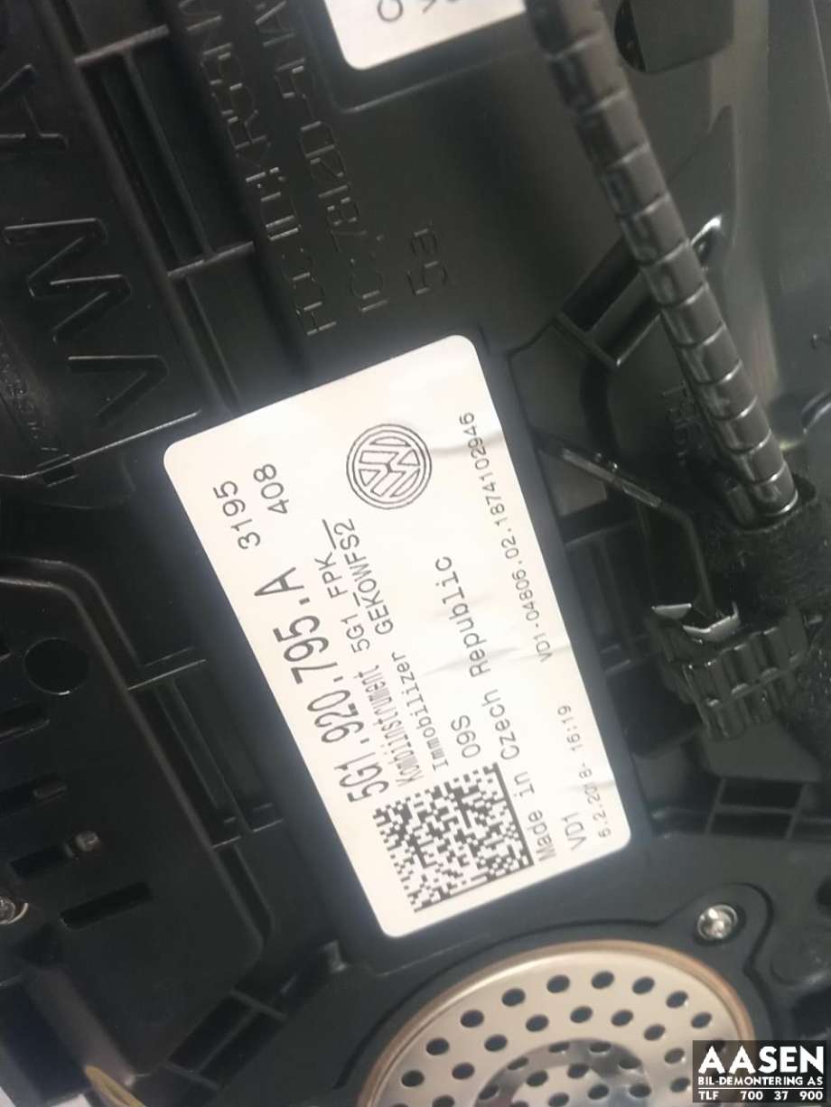 Instrumentpanel til VW e-Golf 2017-2020 (Fase 2)  
